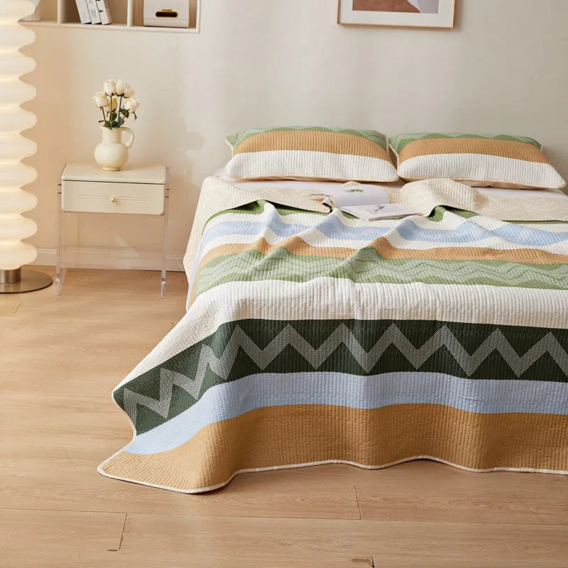 Pure cotton printed bed sheet set in a modern style for a 2.2 metre bed.
