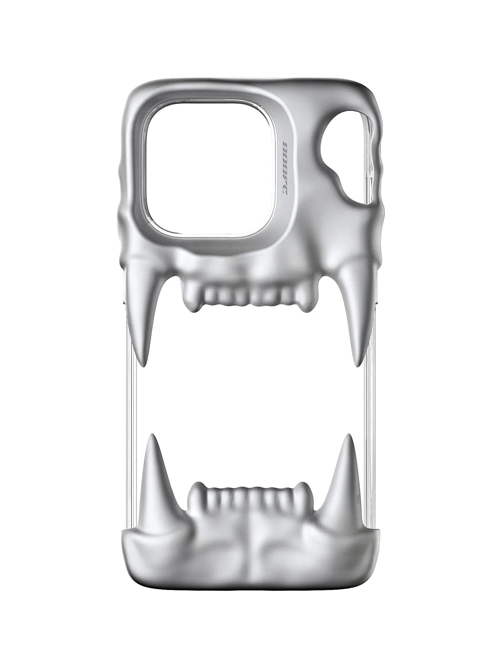 Silicone mobile phone case with transparent inner shell and all-wrapped coverage in metallic silver for iPhone