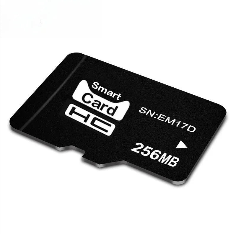 A single 256MB TF memory card on a white background, showing its compact size.