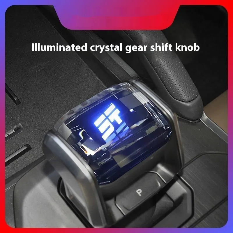 Crystal gear lever for Chery vehicle with colorful light changing effect on gear stick