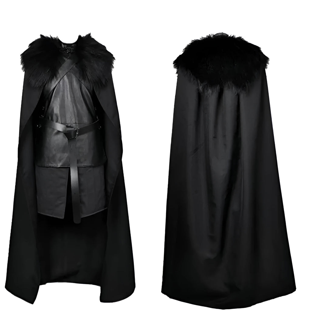 Men's black cotton and leather magic-themed cosplay costume suit for role-playing