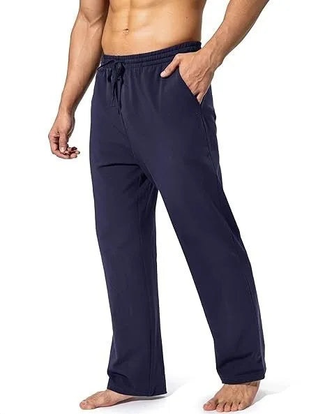 Men's loose casual trousers in black polyester fabric for sports and leisure wear