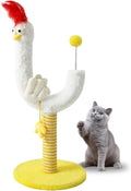 Yellow sisal cat scratching post with spring ball and U-shaped curved design