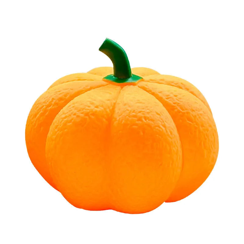 Pumpkin-shaped rechargeable decorative night light on a bedside table, 10.3 x 8 cm