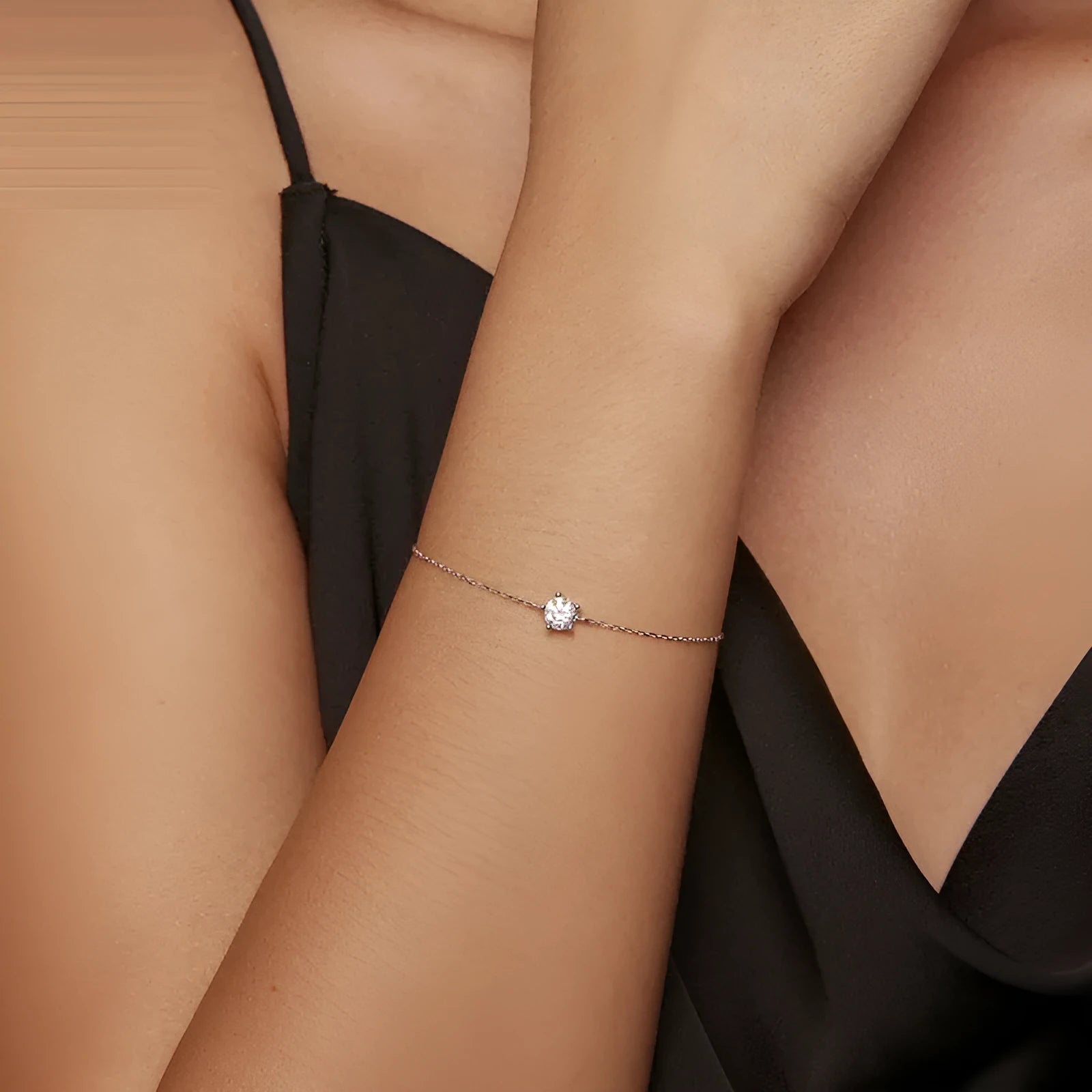 Rhyme S925 silver shining diamond bracelet for women round diamonds electroplated finish large or small size