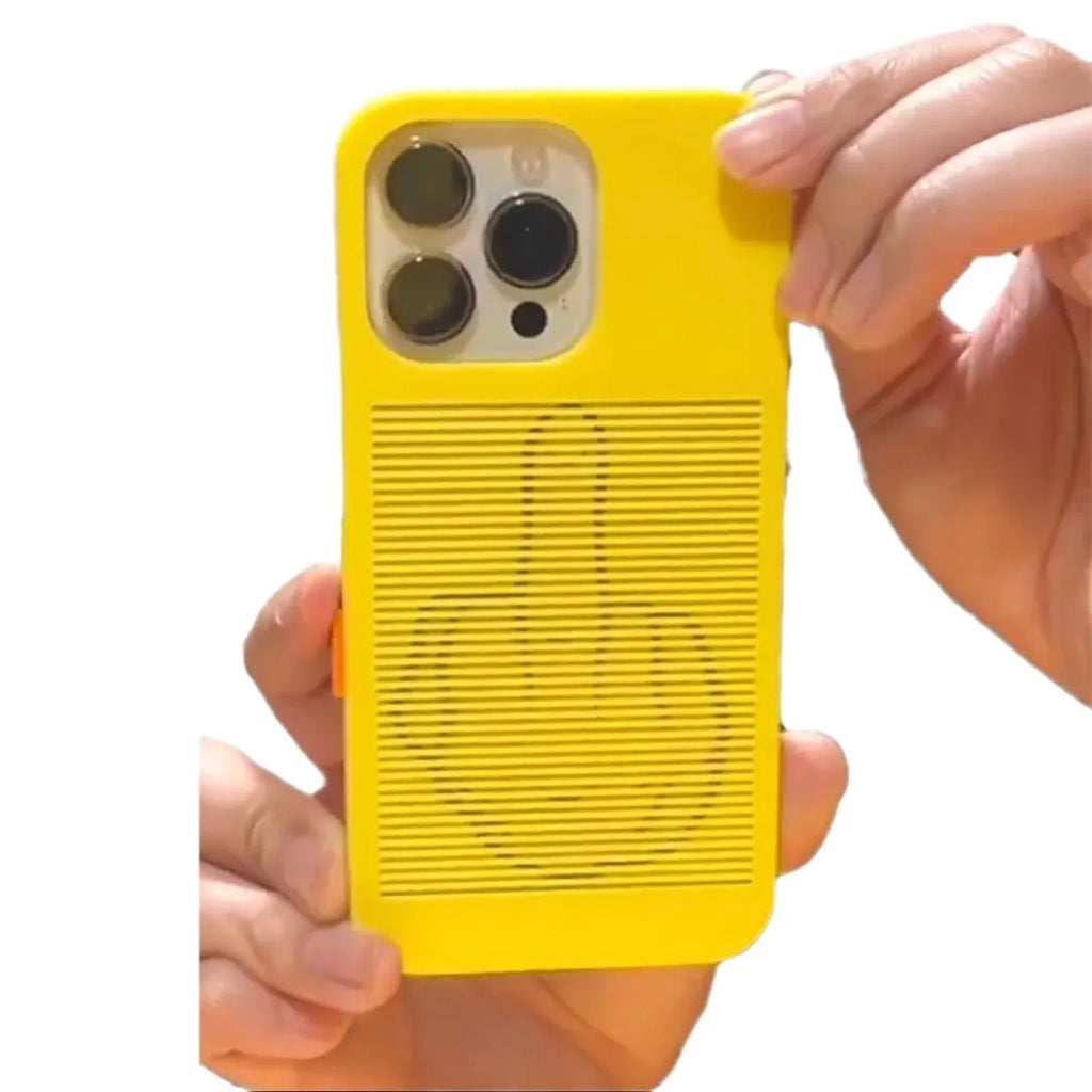 Hard plastic frosted phone case for iPhone with creative finger transformation design in yellow