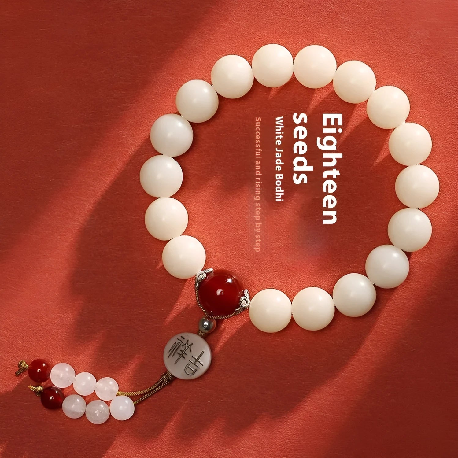 National style Bodhi bracelet with 10mm round beads and traditional Ruyi ornament