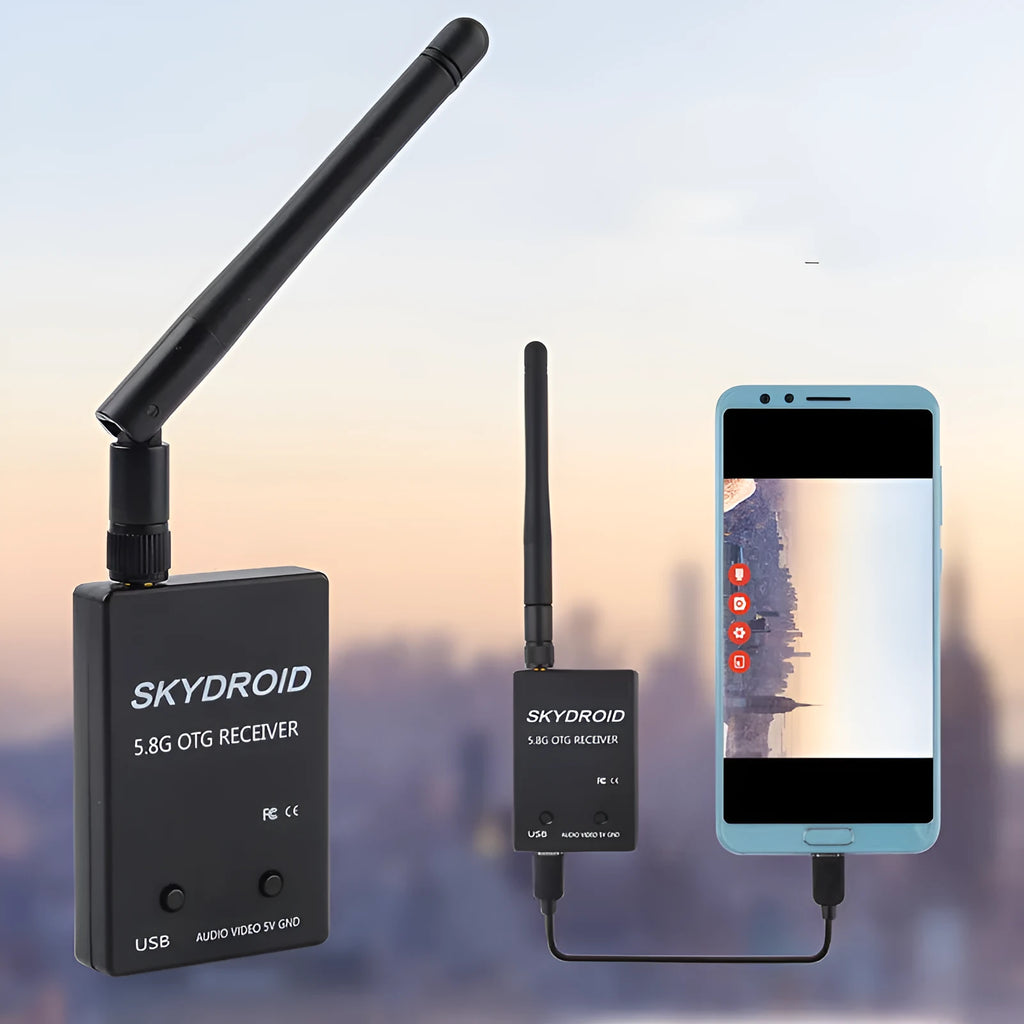 Yunzhuo UVC 5.8G FPV video receiver for mobile phone drone image transmission in black or white