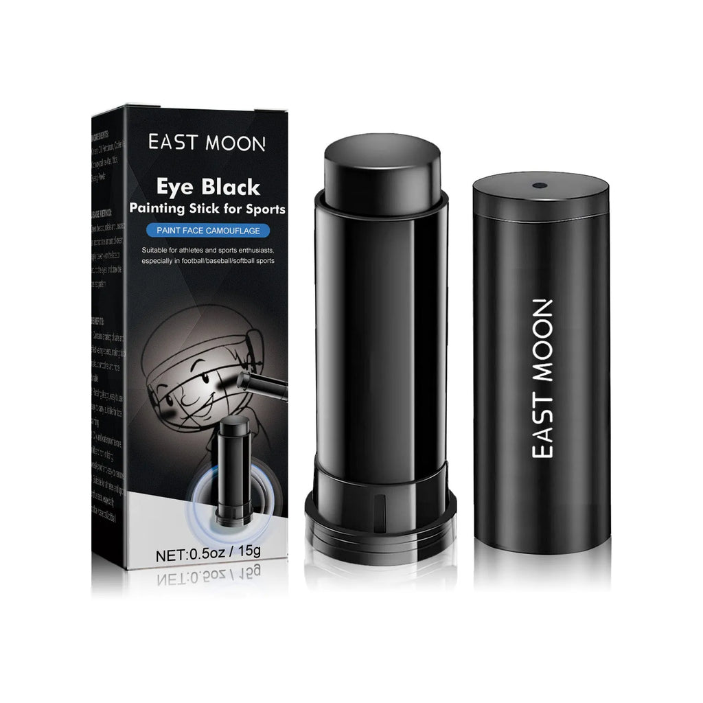 Sports Eye Black Paint Stick in packaging, 15g net content, for athletic facial marking.