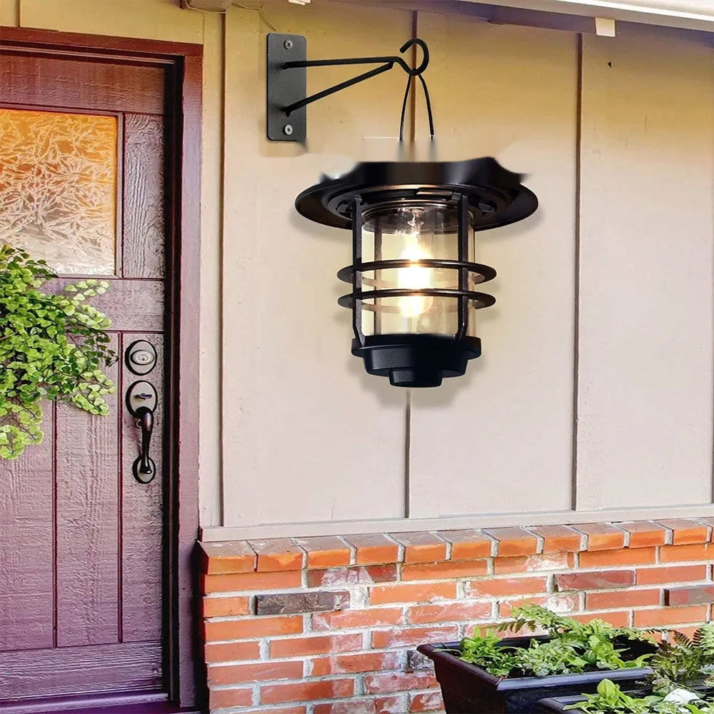5W solar wall lamp outdoor waterproof retro copper rust colour inductive switch 150x170mm