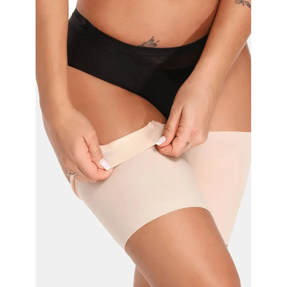 Women's black anti-friction silicone thigh strap with nylon elastic band, free size to 5XL