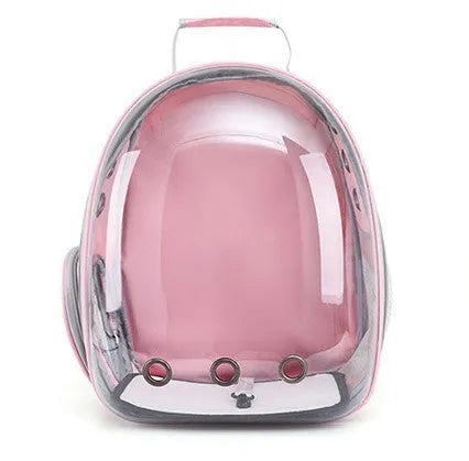 Astronaut-shaped grey cat carrier bag with side opening and medium capacity.