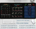 Black calculator mouse pad with anti-slip rubber base on desk surface
