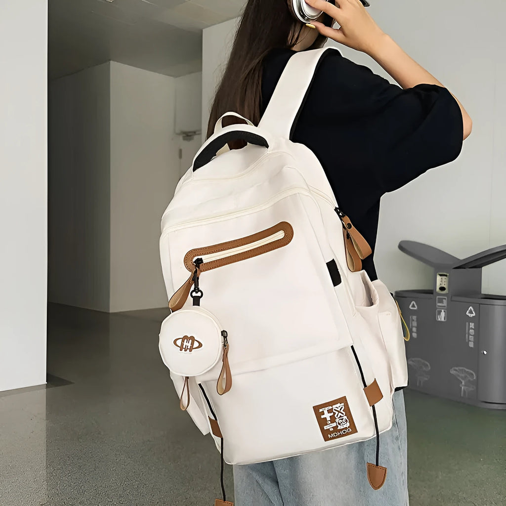 Large waterproof nylon travel backpack with contrast stitching in various colour options