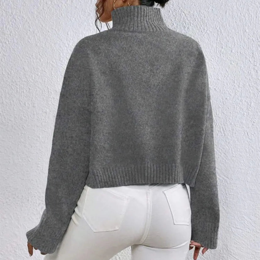 Loose Versatile Basic Pullover for Women Casual Crew Neck Long Sleeve Top Available in Seven Colours Including Black Gray Khaki White Purple Red Brown Sizes S M L XL Medium Weight Threads Detail