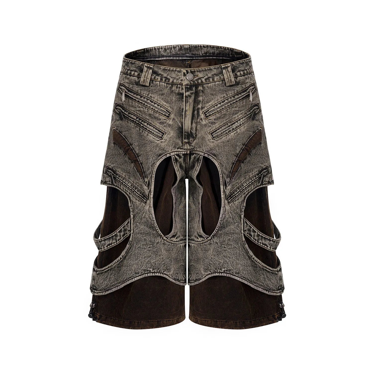 Men's sleeveless denim vest jacket with front zipper closure in cotton fabric