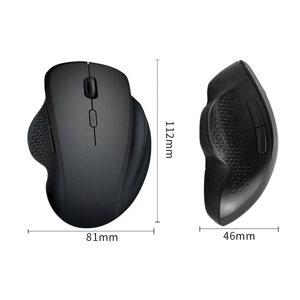 Black or grey self-charging wireless optical mouse for laptops with USB cable.