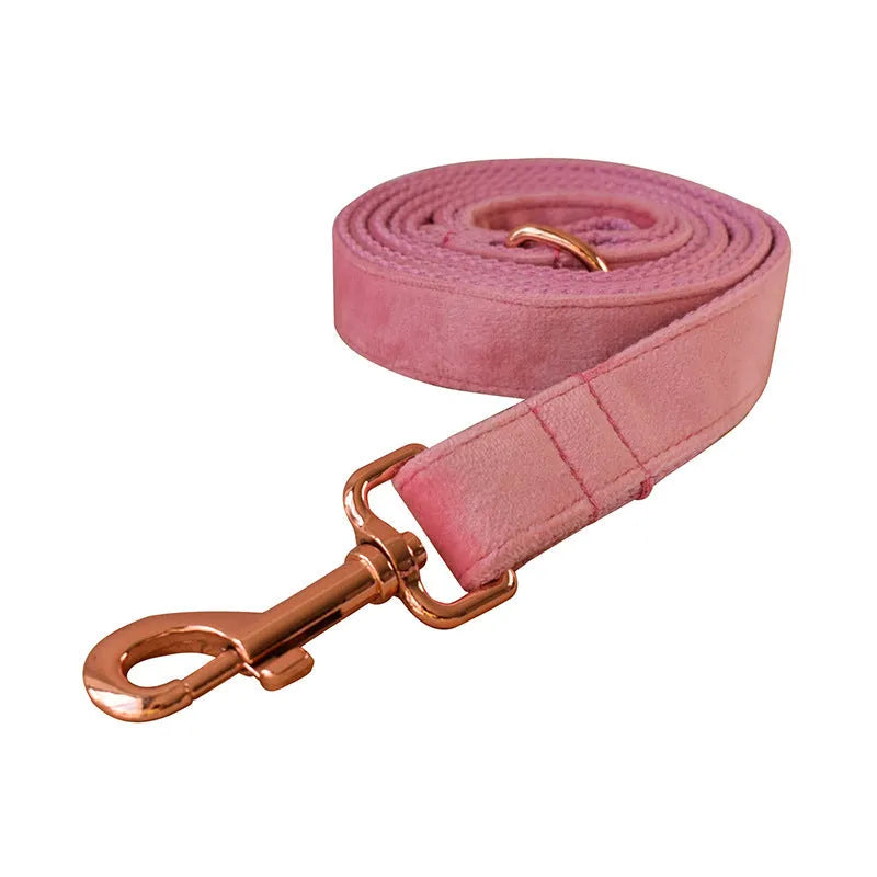 Flannel dog harness and leash set in polyester, adjustable chest strap, sizes S M L XL