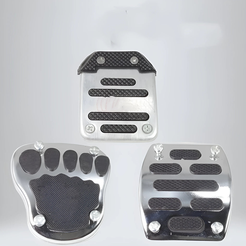 Metal motorcycle brake pedal skid plate with universal fit for scooters and bikes