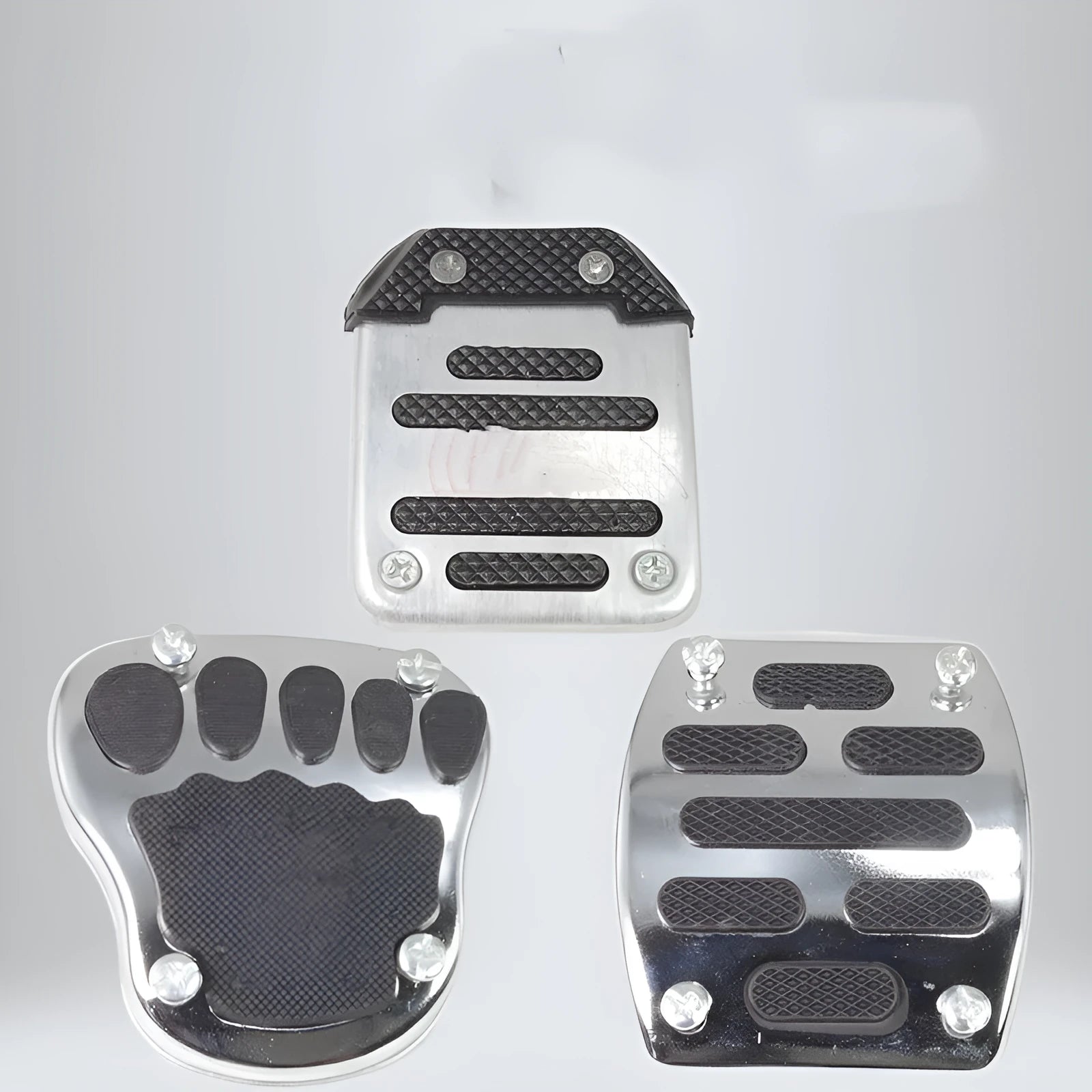 Metal motorcycle brake pedal skid plate with universal fit for scooters and bikes