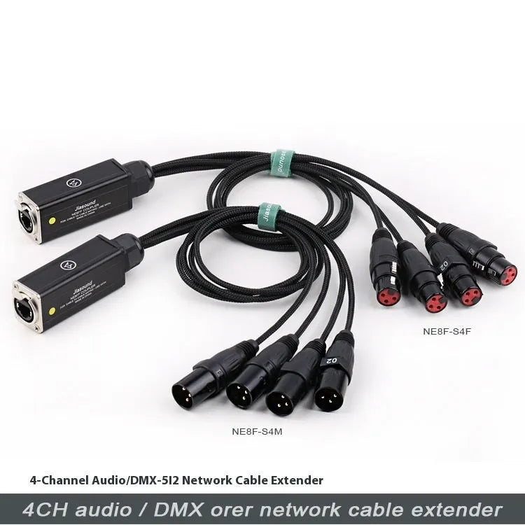 Black CAT6 RJ45 network extension cable with male connectors on a white background.