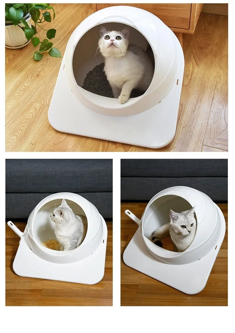 Large Ariston coloured enclosed cat litter box with deodorant feature