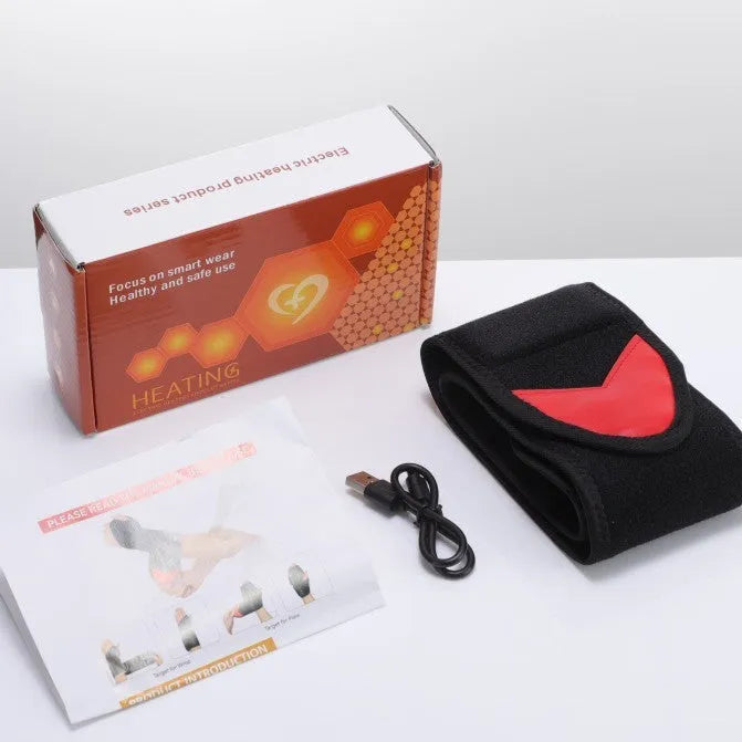 Black red light heat vibration massage wrist strap with 36 LED beads and cable