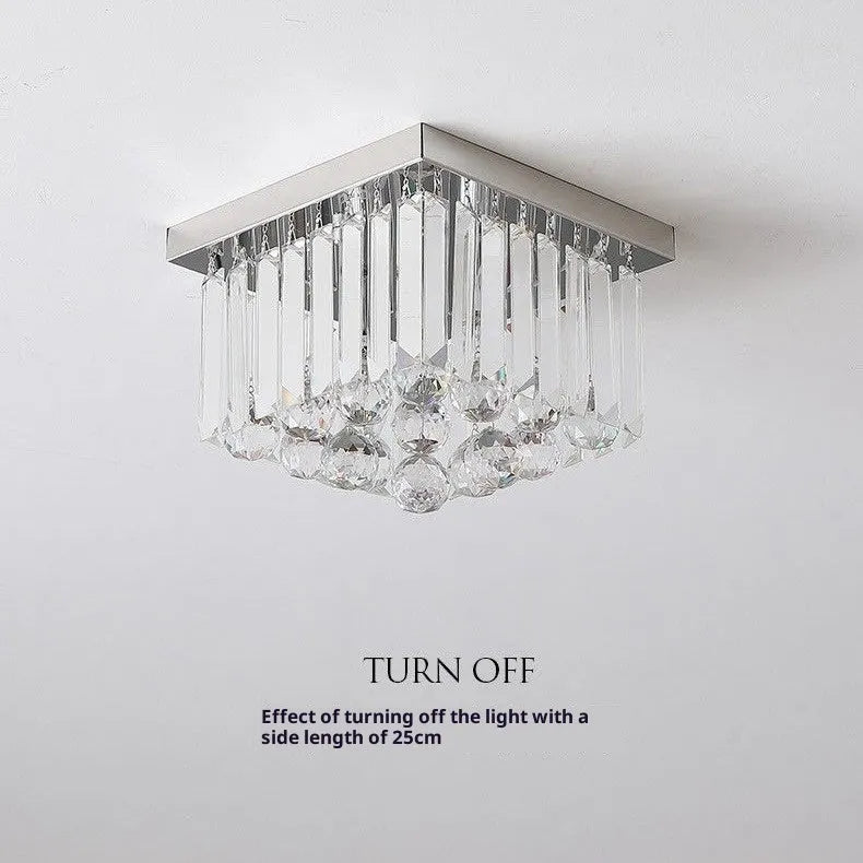 Crystal modern simple ceiling lamp round 25CM with tricolor light option for hallway