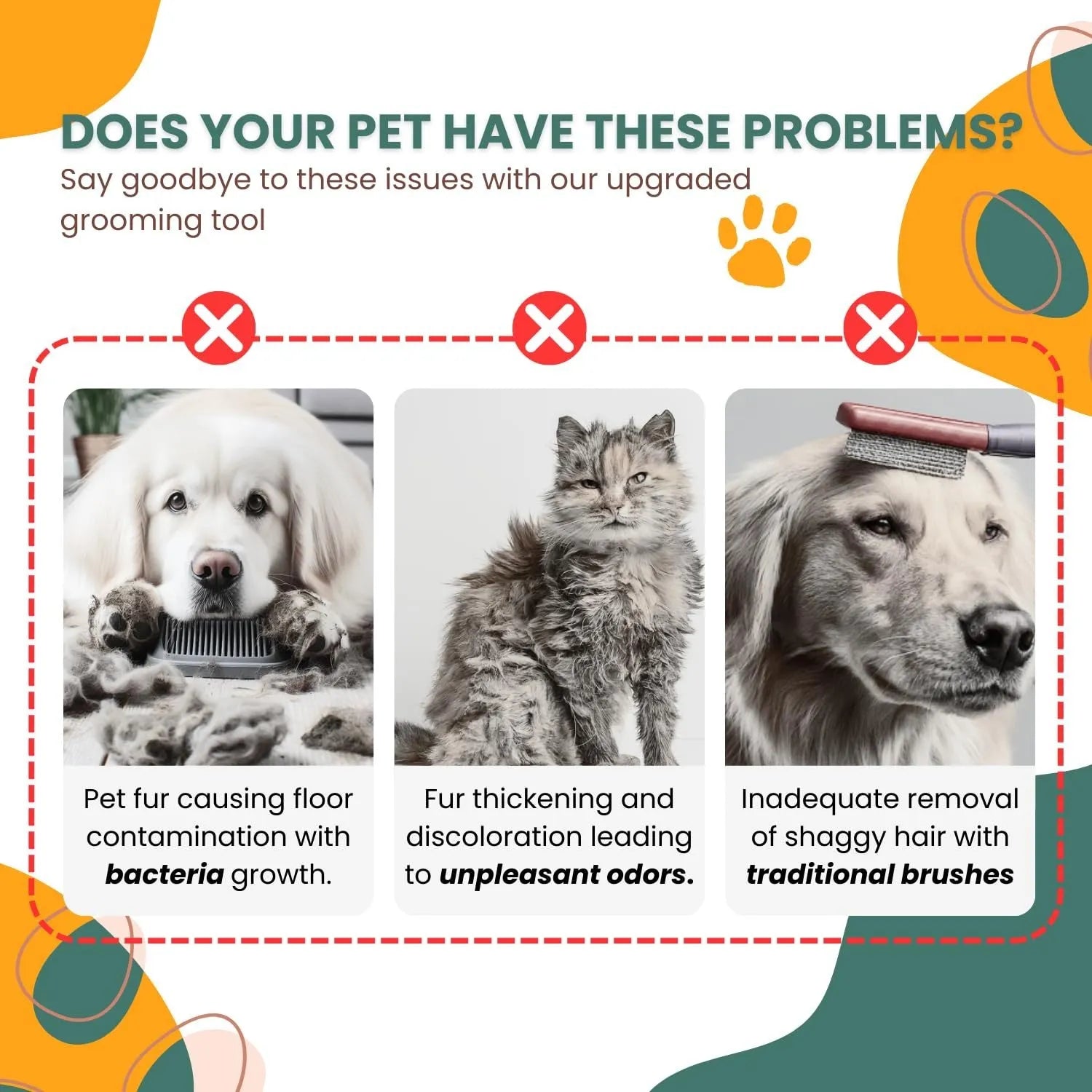 White pet grooming brush with water spray and steam function for dogs and cats