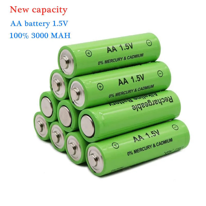 Industrial grade rechargeable alkaline AA battery with 3000mAh capacity