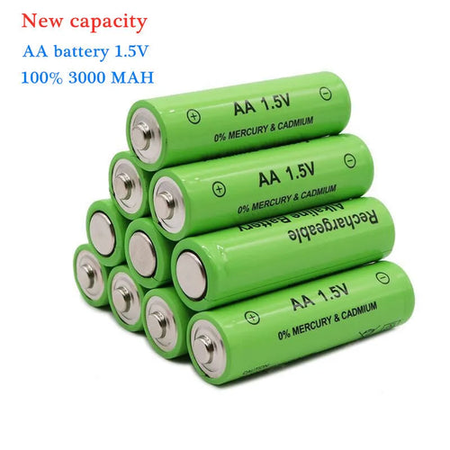 Industrial grade rechargeable alkaline AA battery with 3000mAh capacity