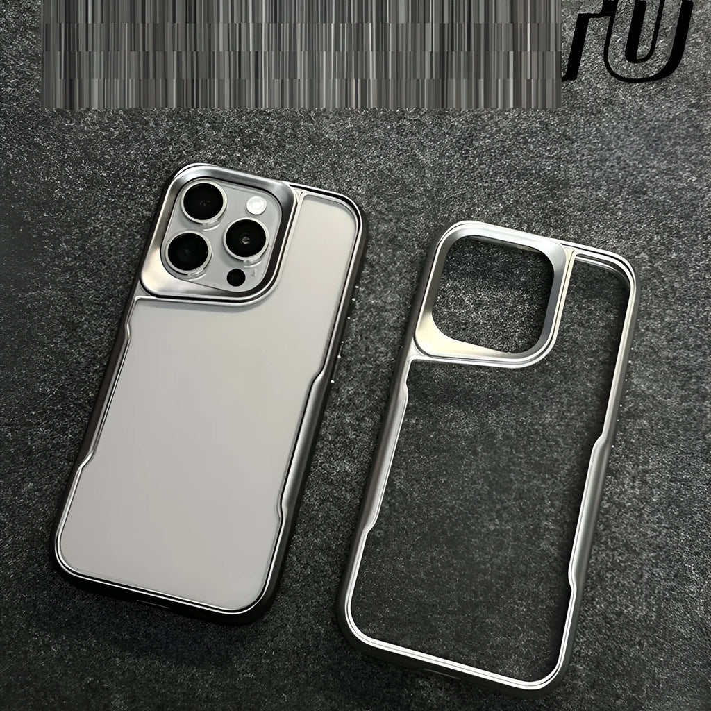 Armor Small Waist drop-resistant phone case for Apple iPhone, titanium black, electroplated finish, all-inclusive PC cover