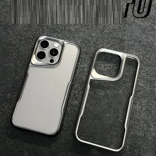 Armor Small Waist drop-resistant phone case for Apple iPhone, titanium black, electroplated finish, all-inclusive PC cover