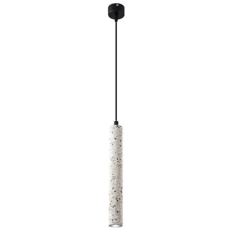Nordic industrial terrazzo chandelier pendant light 40cm cement finish with white black red or blue terrazzo accents