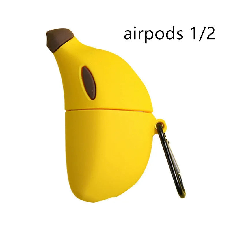 Yellow banana silicone protective case for compatible Apple AirPods Pro wireless headphones