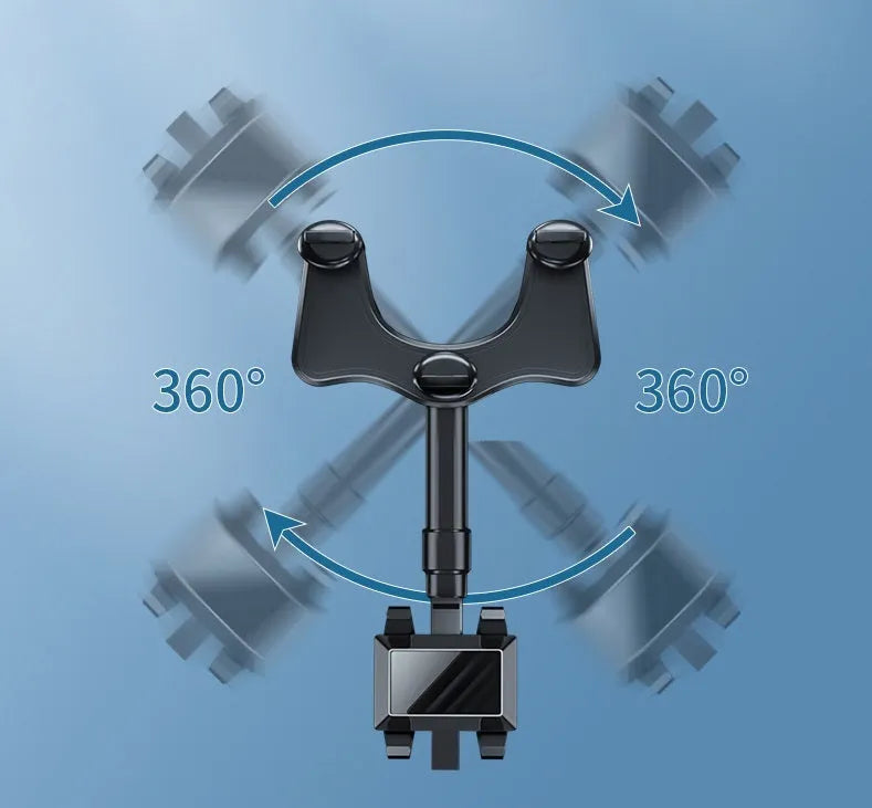 Adjustable rearview mirror navigation bracket showing left-right rotation mechanism