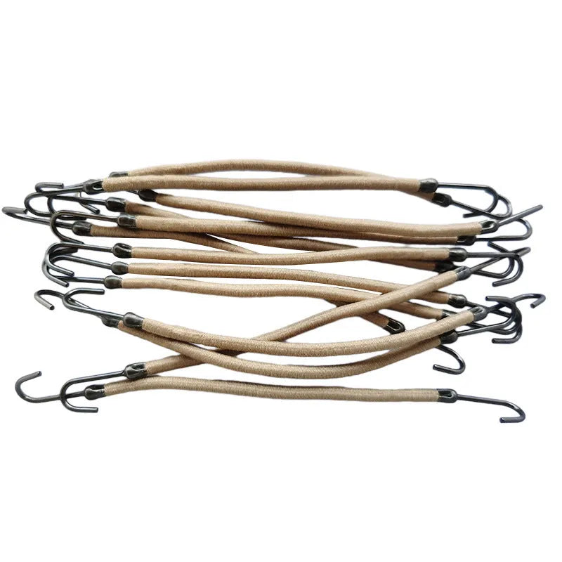 Double hook wig styling tool in black, dark brown, or light brown for securing hair extensions.