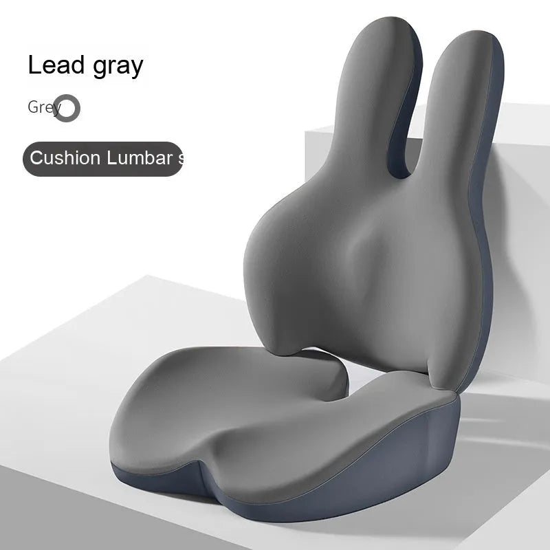 Flat style car seat cushion and lumbar support pad set in a choice of five colours.