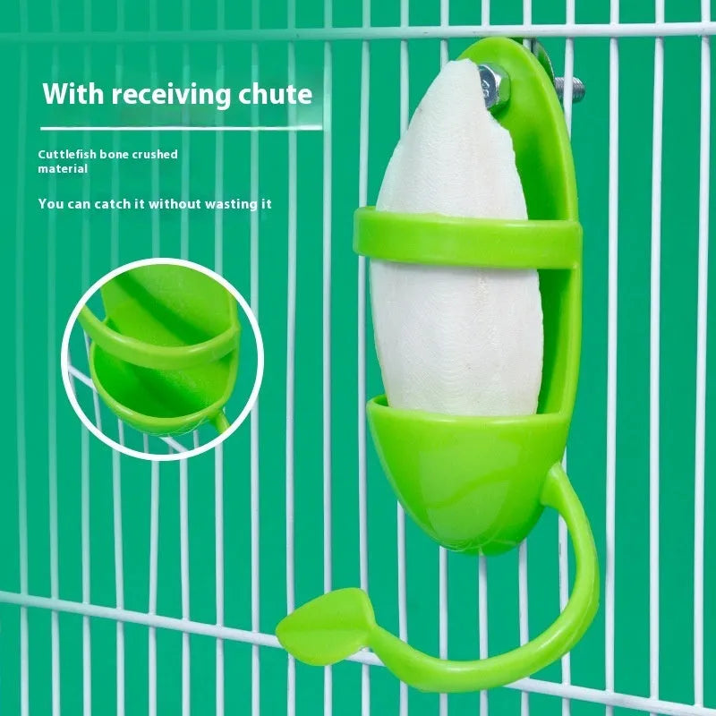Plastic solid colour parrot feeder for birds with green squid skeleton specification option