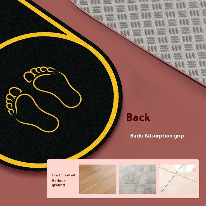 A pink faux leather yoga mat with a non-slip surface, shown rolled and unrolled.