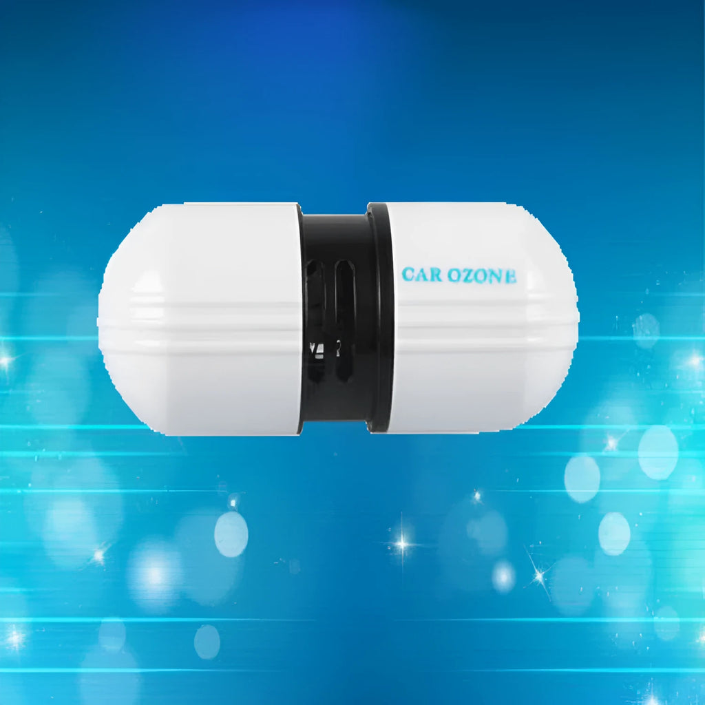 White portable car air purifier deodorizer 12V ABS 75x30x26mm for vehicle cabin