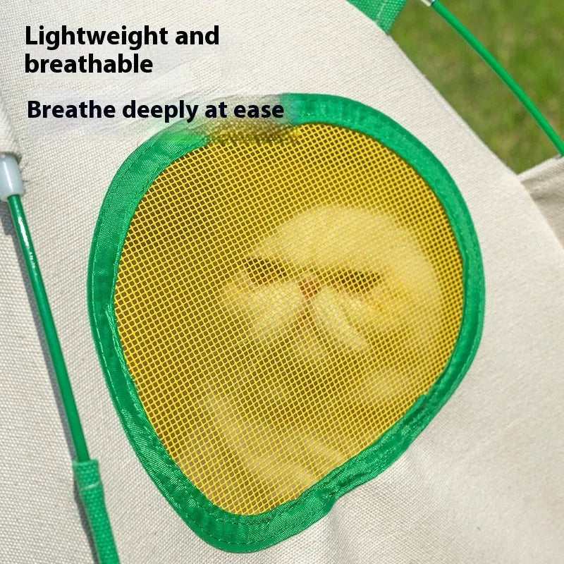 Grey dome-shaped cloth tent cat bed with a removable thick cushion pad inside.