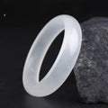 Gao Bing genuine jade bracelet showing flat rod and round rod styles in modern simplicity design on a neutral background.