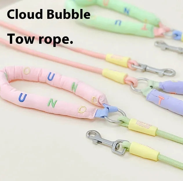 Polyester dog leash with adjustable hand holding rope in four colour options