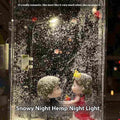 DIY snowy night light craft kit components laid out with LED lights for assembly.