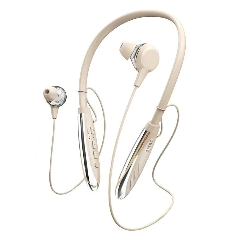 Neck wireless Bluetooth earphones with magnetic sport neckband and 9D stereo sound, available in multiple colours