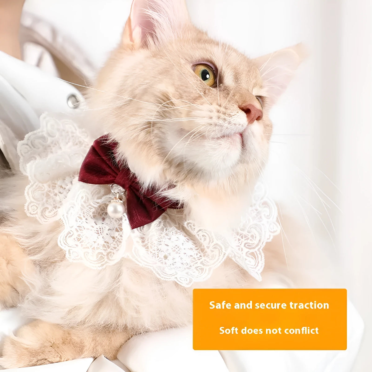 Pet lace scarf collar bib in light blue, wine red, pink, or green with lace edge and princess style for cats and dogs