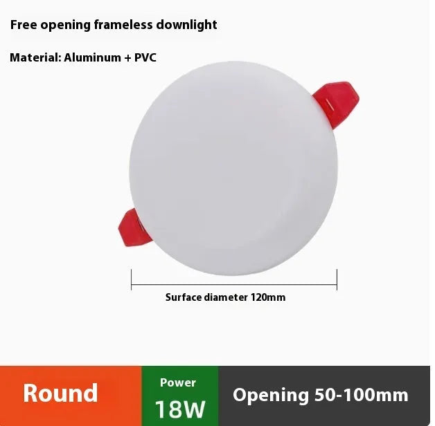 Ultra-thin square and circle aluminium LED panel lights with adjustable mounting holes.