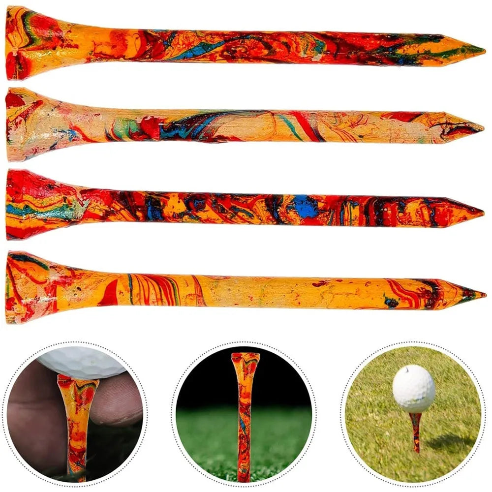 Colourful 70mm golf ball holders in Hemu material for practice sessions