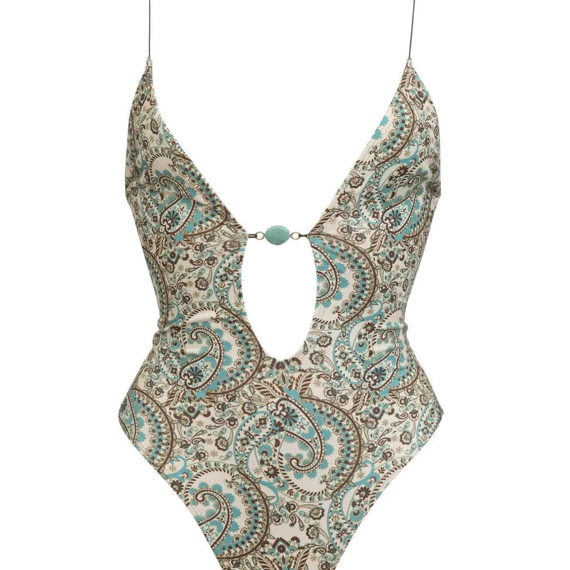 Sexy deep V one-piece swimsuit for women with floral print, lace-up backless back, high elasticity, S M L sizes